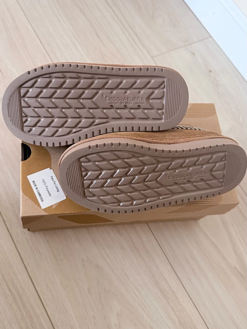 Koolaburra Kids Chestnut Brown Suede Slip-On Slippers with Braided Trim